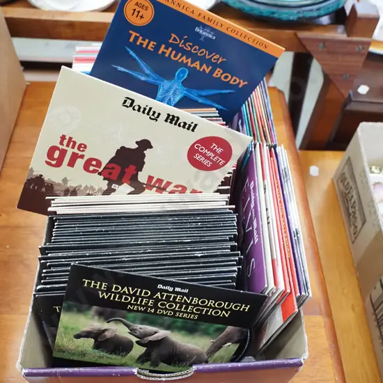 box of DVDs