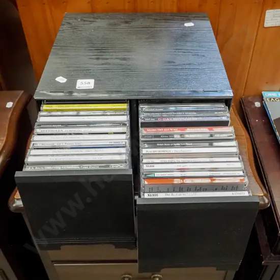 2 drawer CD storage chest and CDs