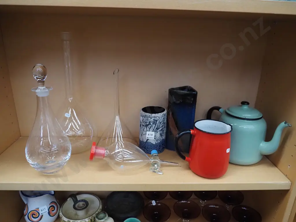 lab glass ware, enamel tea pot, jug, decanter etc Image 1++