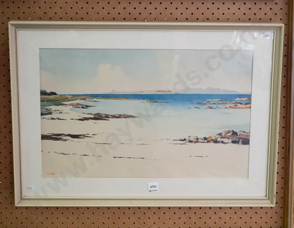 framed watercolour - coastal scene Image 1++