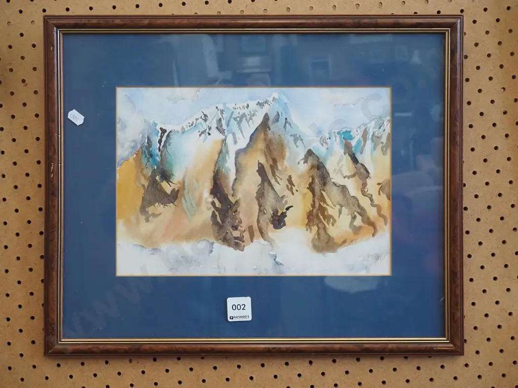 framed watercolour - mountain scene  Image 1++