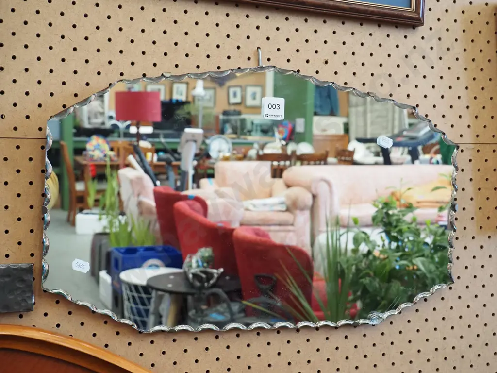 scalloped edge wall mirror Image 1++