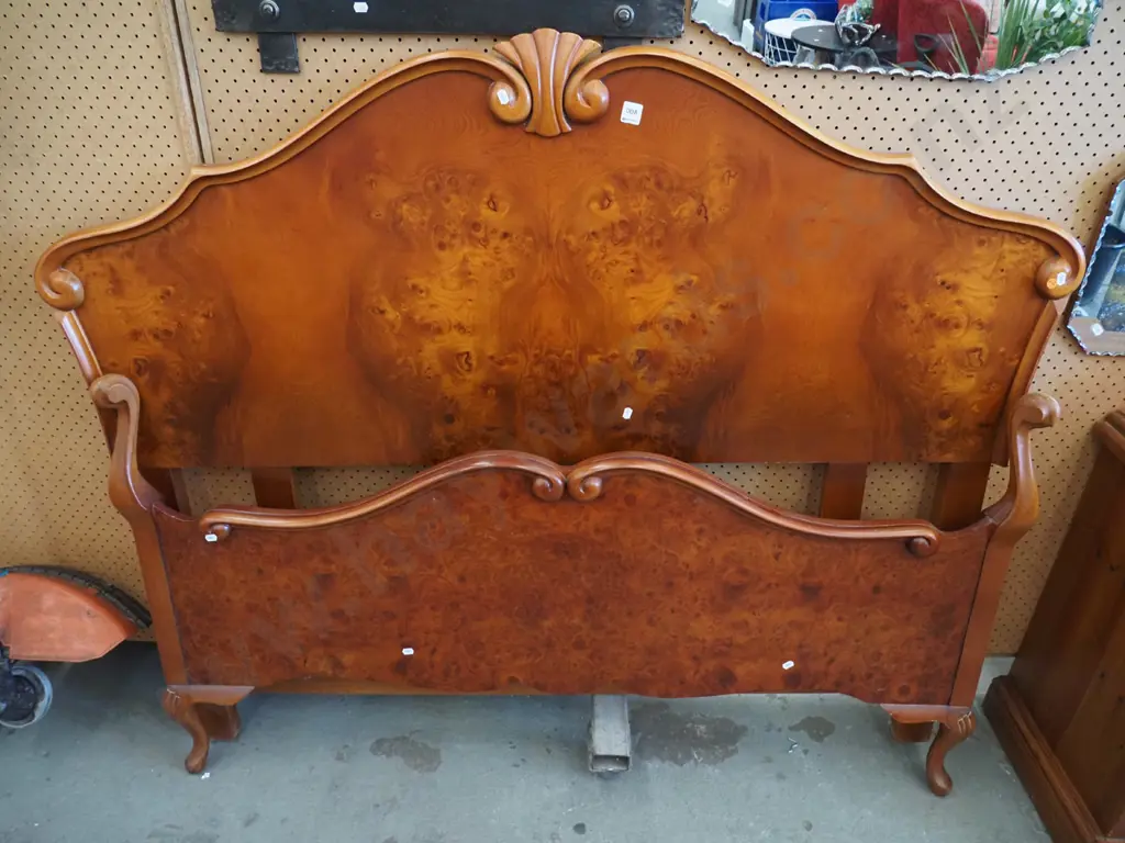 burr wood and mdf double headboard and foot board Image 1++