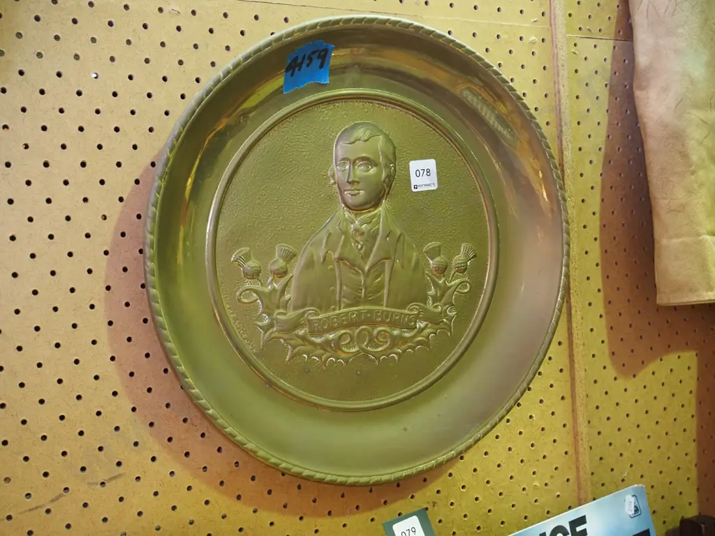 pressed brass Robbie Burns wall charger Image 1++
