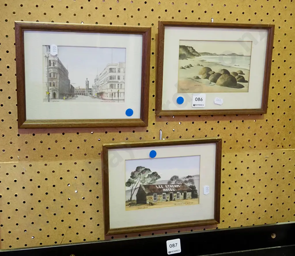 3x Yvonne Benson hand coloured prints Image 1++
