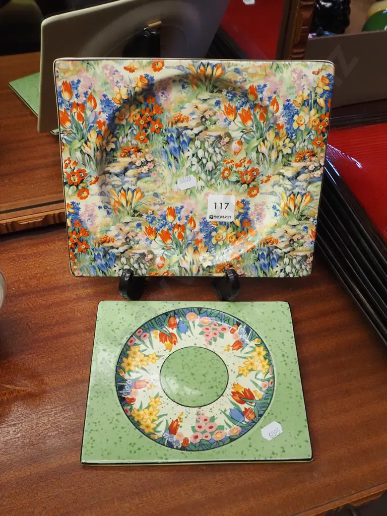 Staffordshire hand painted plate, one other plate Image 1++