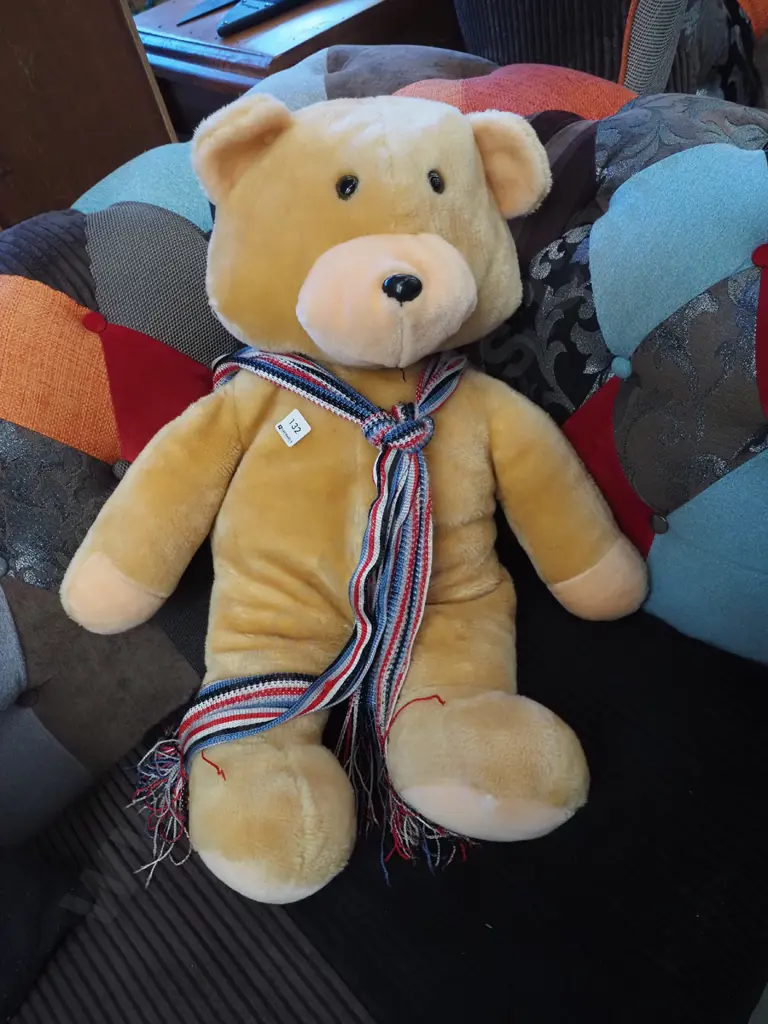 large teddy bear with scarf Image 1++