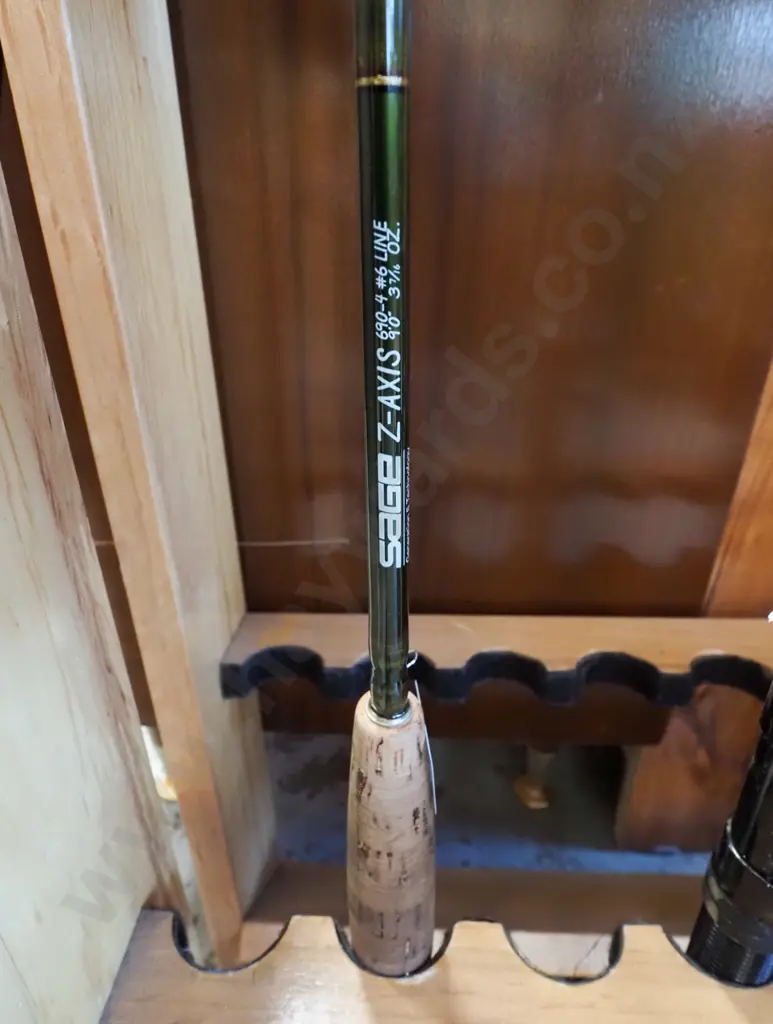 Sage fly fishing rod, metal carry container Image 1++