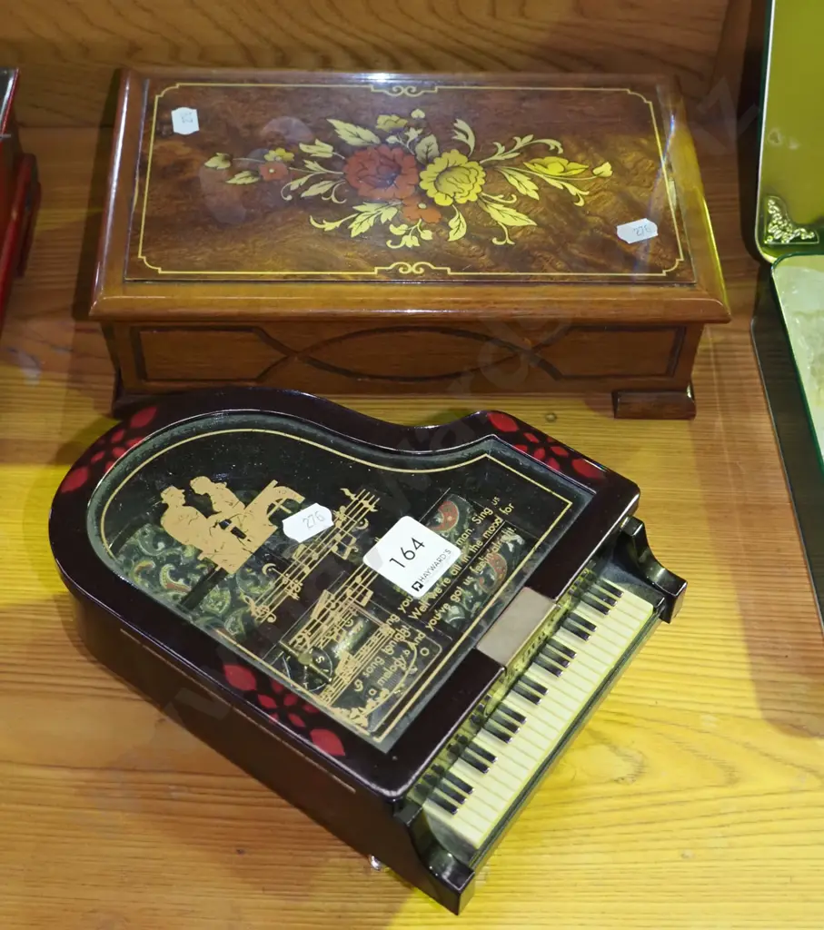 piano themed jewellery box, one other jewellery box Image 1++