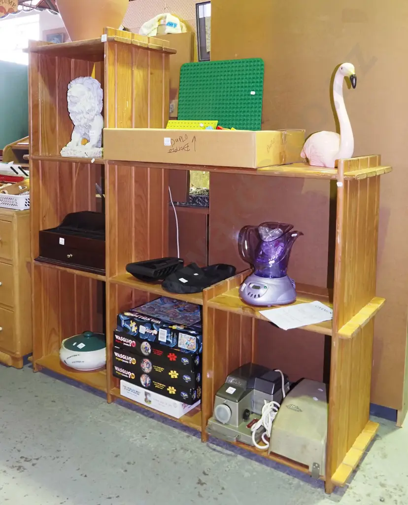 solid pine shelving unit H-1420 W-1420 D-370 Image 1++