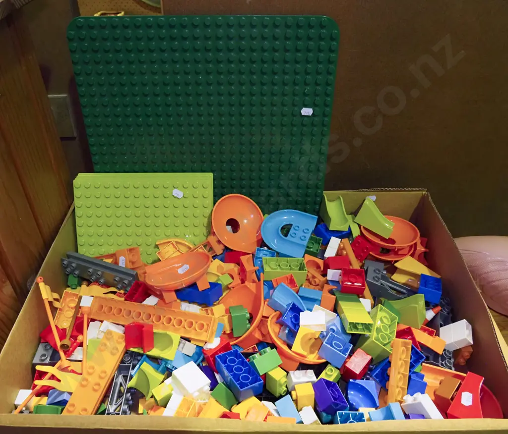 box of Duplo, Duplo-compatible marble run pieces, etc. Image 1++
