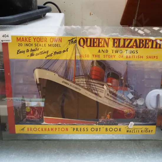 press out book of the Queen Elizabeth and 2 tugs