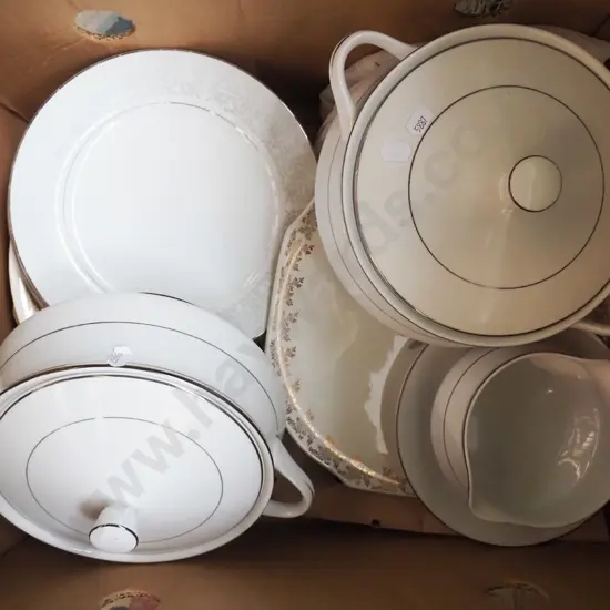 box; lidded veges, plates, gravy boat etc