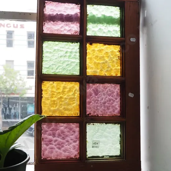 multi coloured glass bay window Overall H-600 W-330