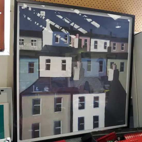 framed collage print - houses