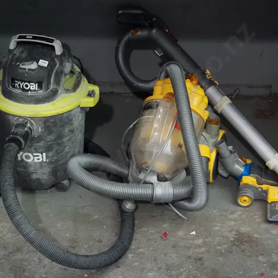 Ryobi workshop vacuum, Dyson vacuum - head needs attention