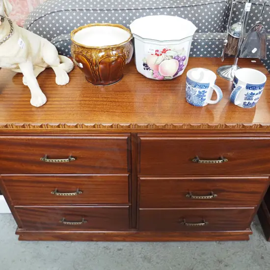 mahogany and rimu 6 drawer lowboy H-690 W-1010 D-410