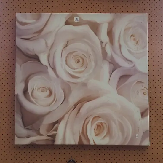 boxed print on canvas - white roses