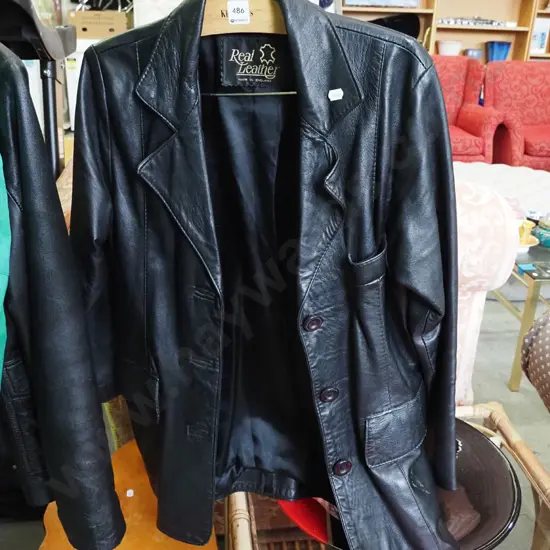 size Small black leather jacket