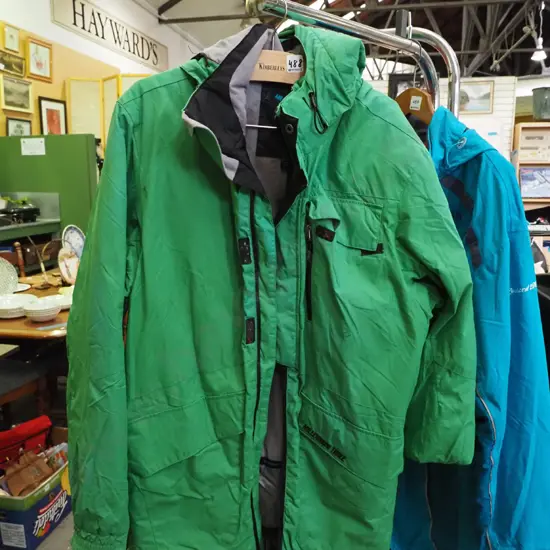 green hooded jacket