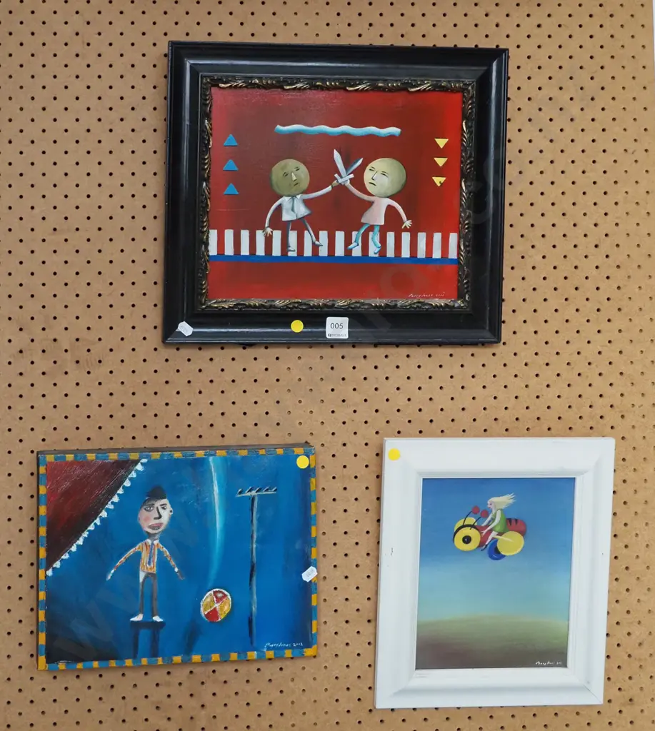 3x original artworks - yellow dots Image 1++