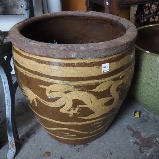 glazed garden dragon planter H-440