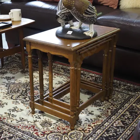 oak nest of 3 tables H-490