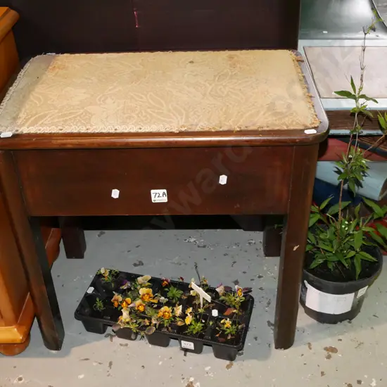 vintage lift top piano bench - wear to upholstery