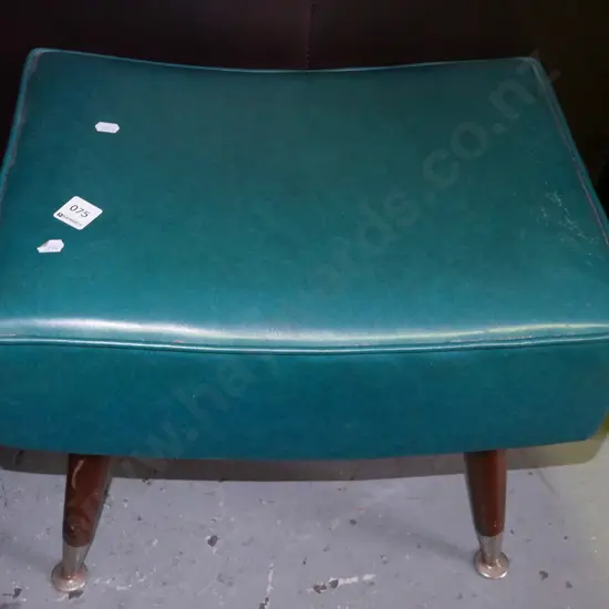 blue/green vinyl footstool