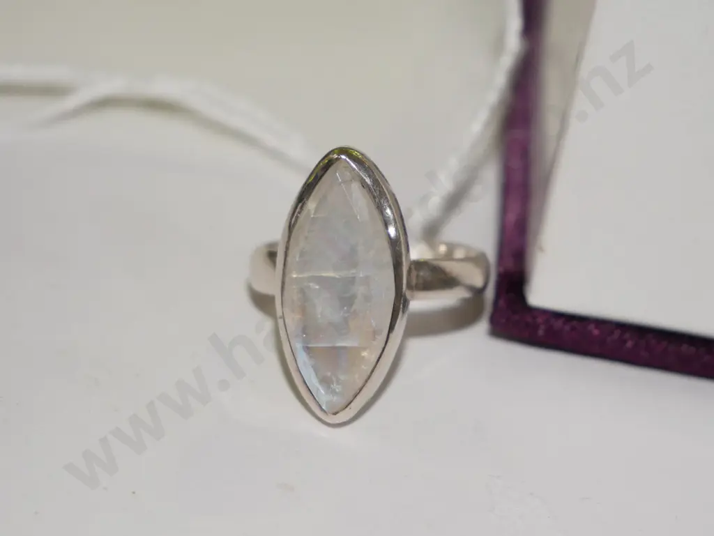 polished stone and silver ring Image 1++