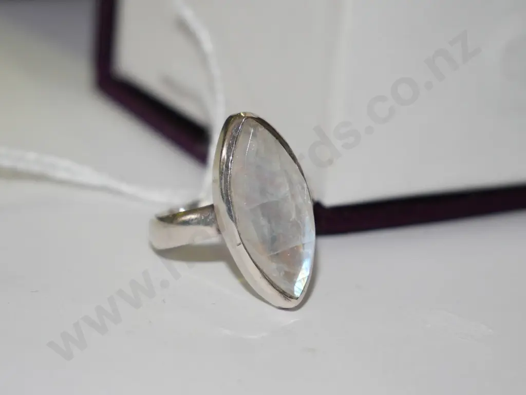 polished stone and silver ring Image 1++