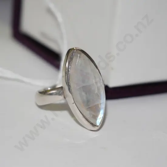 polished stone and silver ring