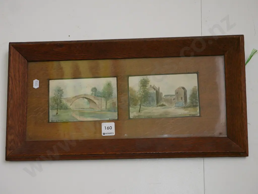 oak framed print - bridge and buildings Image 1++