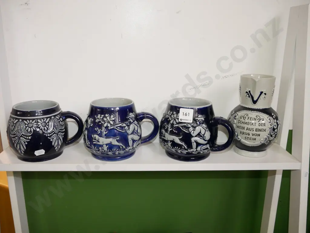 large German pottery cocoa mugs, water jug Image 1++