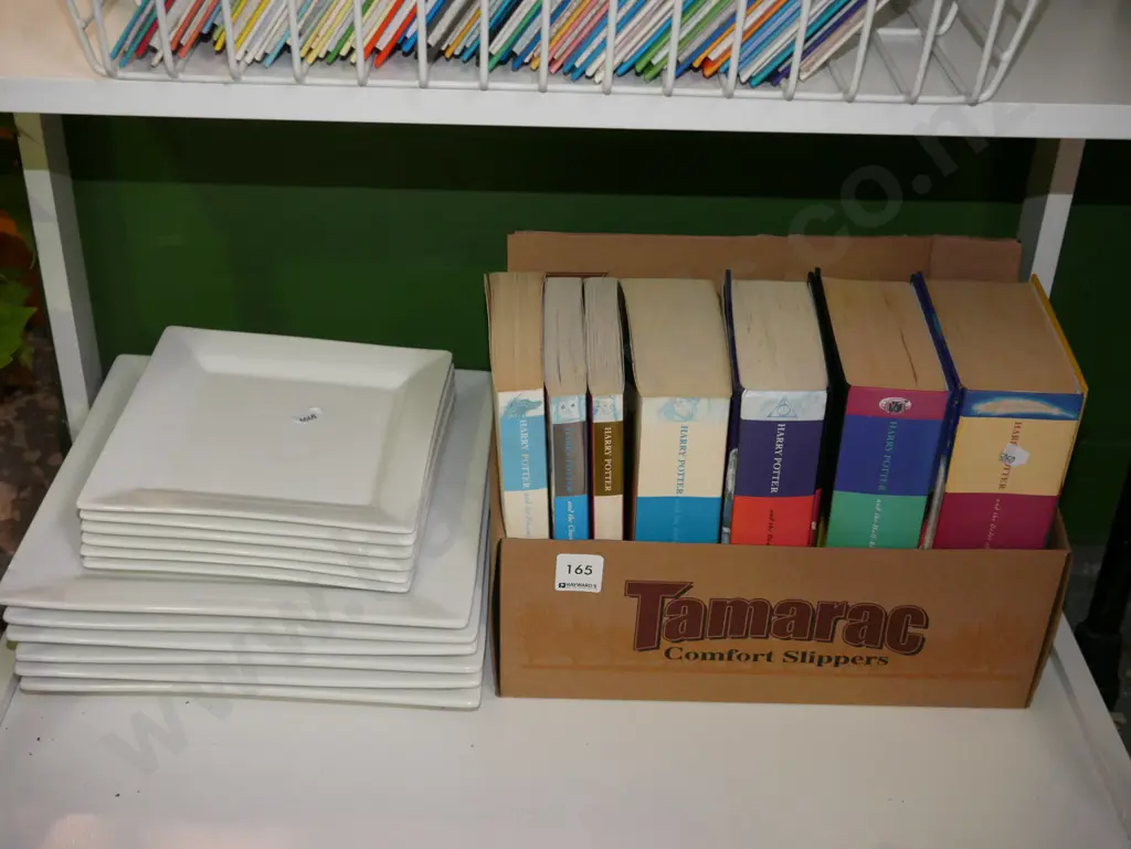 Harry Potter books, square dinner plates Image 1++