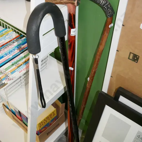 3x walking sticks