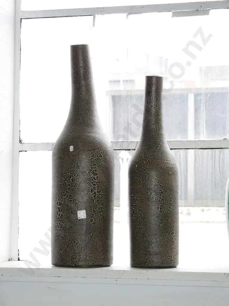 pair of studio pottery trickle glazed vases H-700 Image 1++