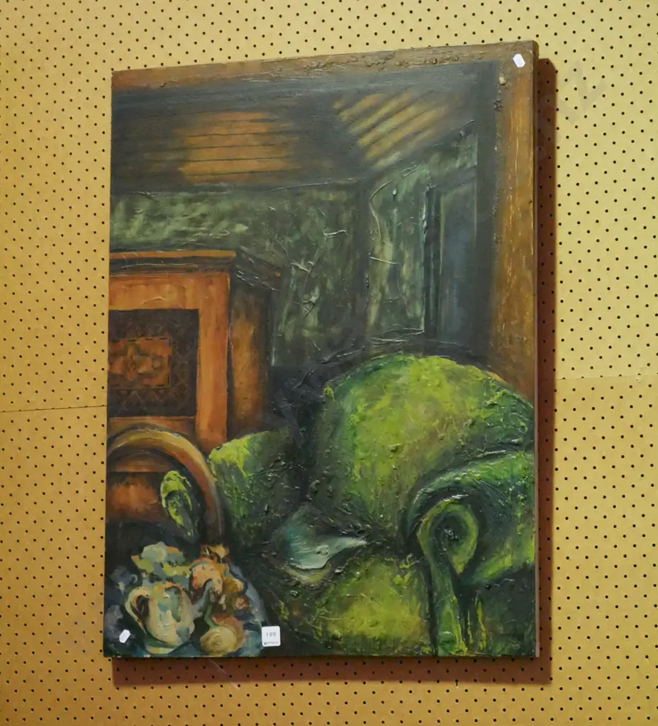 oil on board - living room scene Image 1++