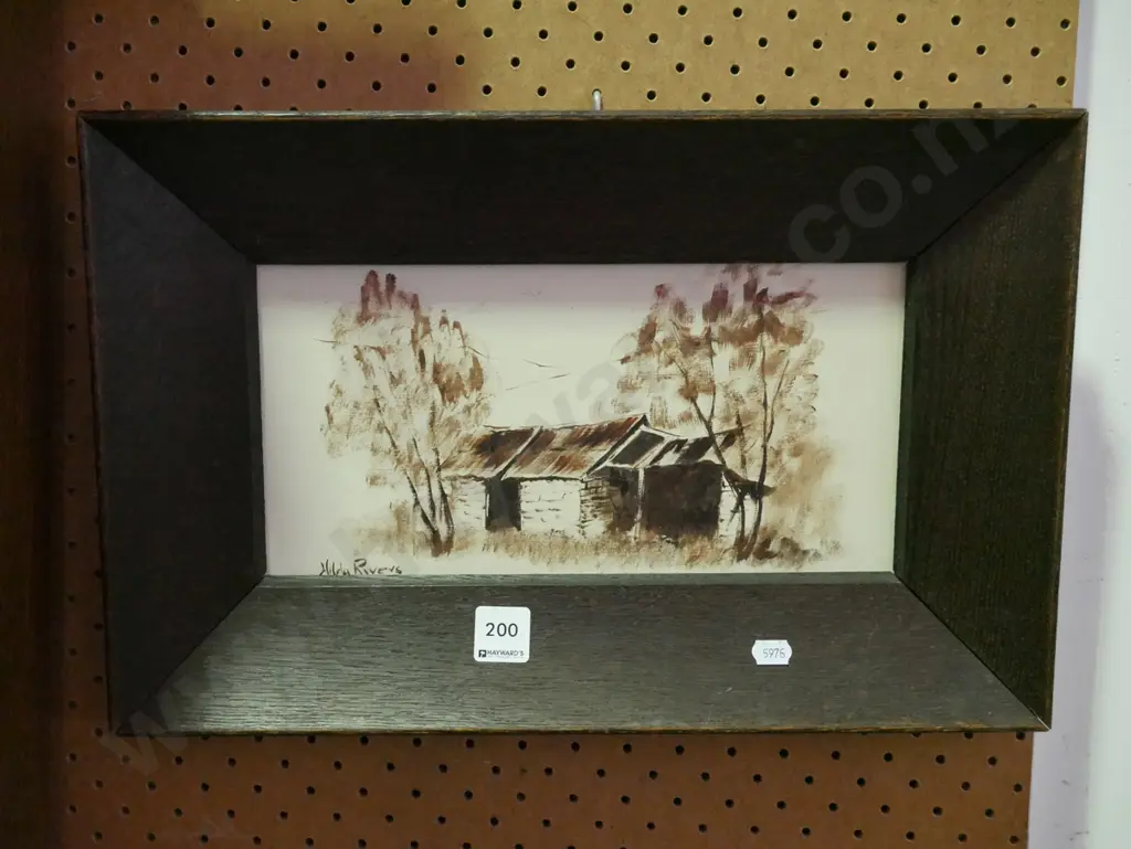 oak framed Hilda Rivers oil - stone cottage Image 1++