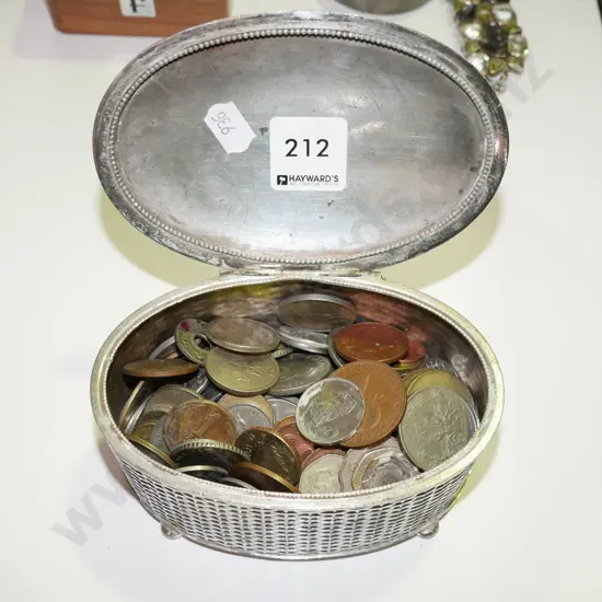 trinket box and coins