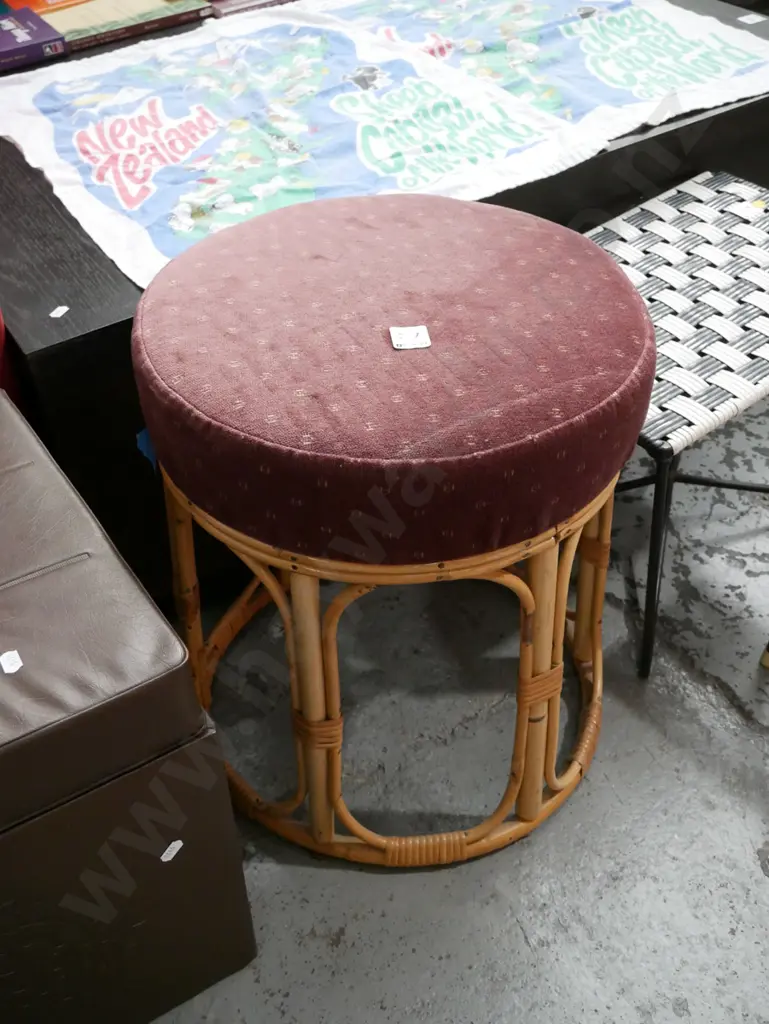 bamboo upholstered stool Image 1++