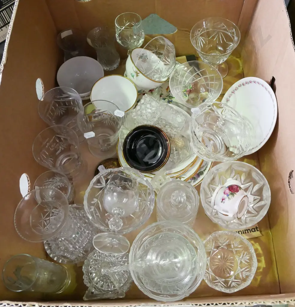 box; cut crystal bowls, honey pot, plates etc Image 1++