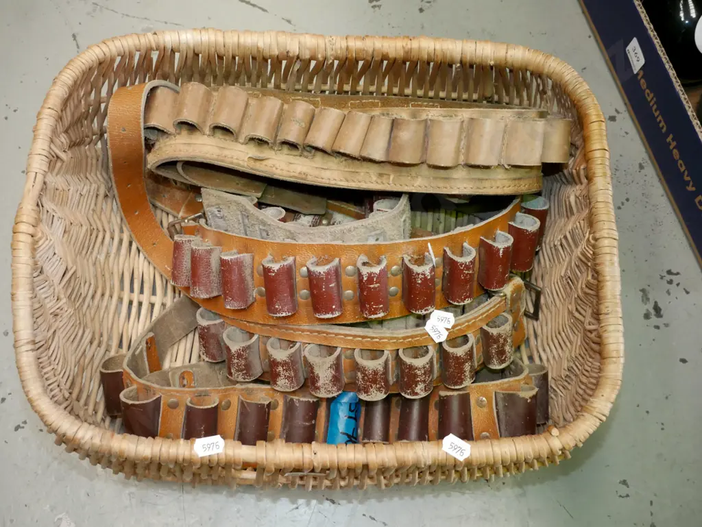 cane basket, shot gun cartridge belts Image 1++