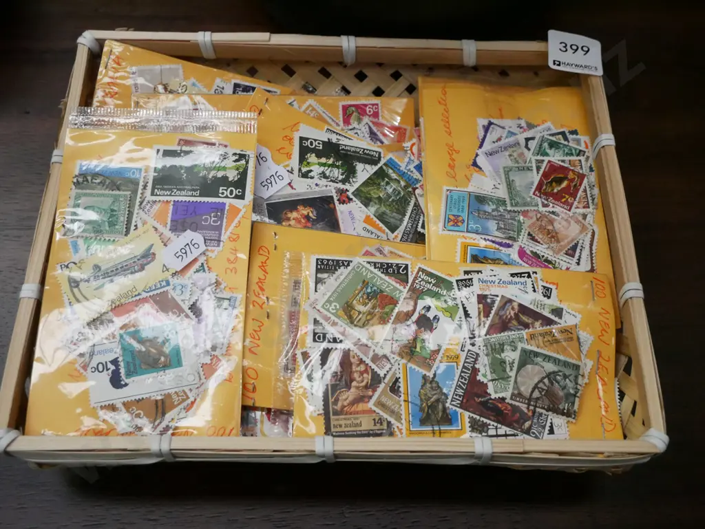 cane basket and stamps Image 1++