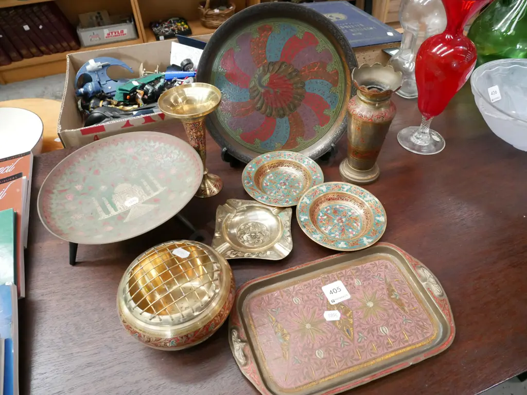 cloisonne plates, bowls, trays, vases Image 1++
