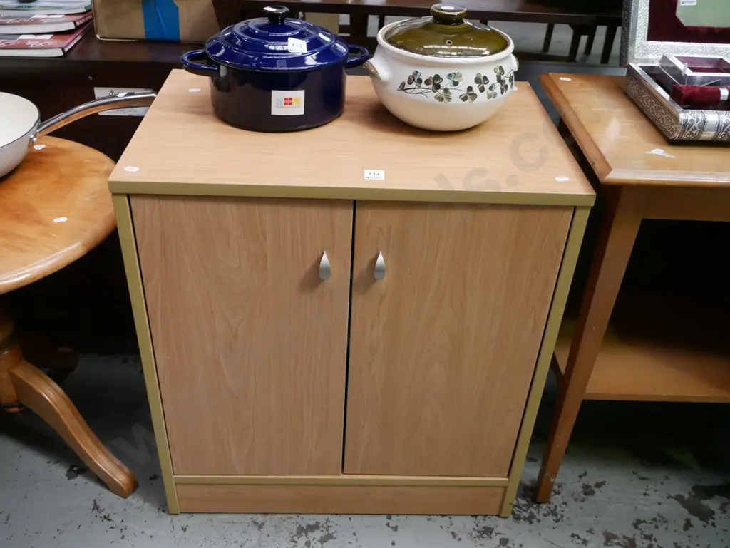 mdf faux wood veneer 2 door cupboard H-650 W-600 D-400 Image 1++