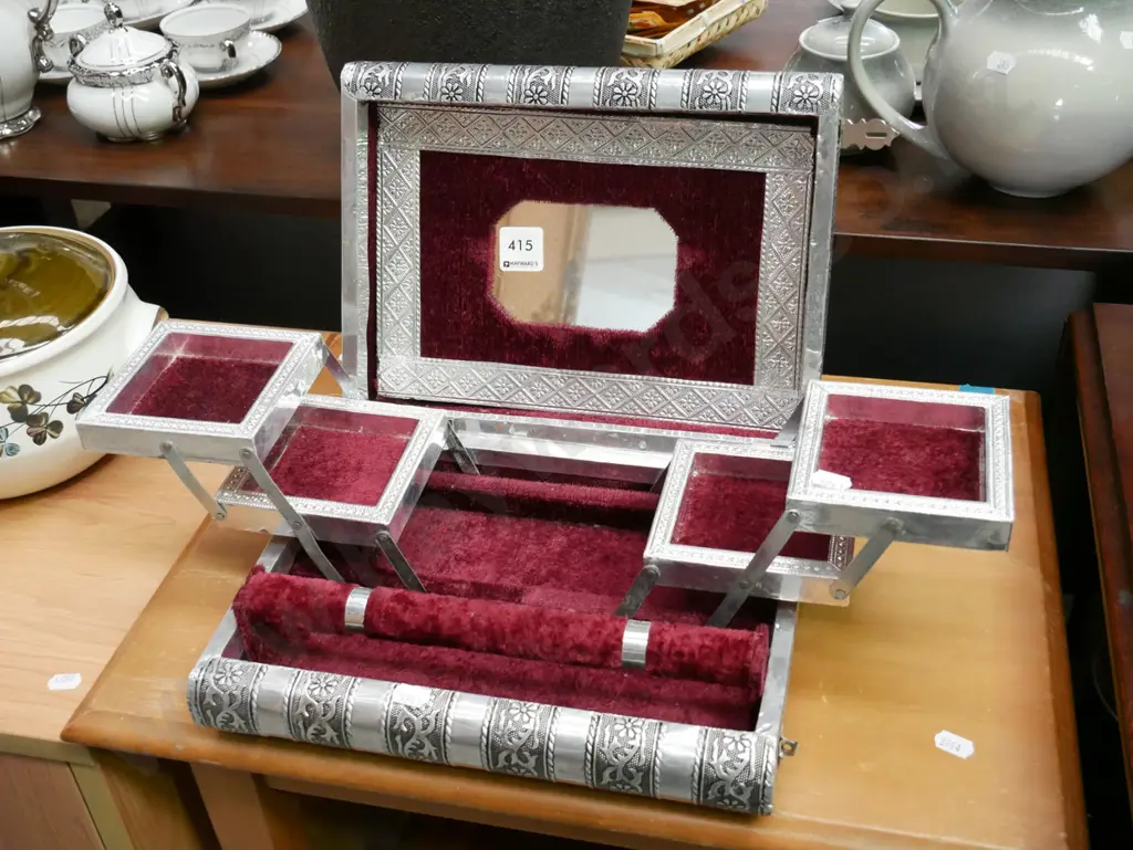 pressed metal book themed jewellery box Image 1++