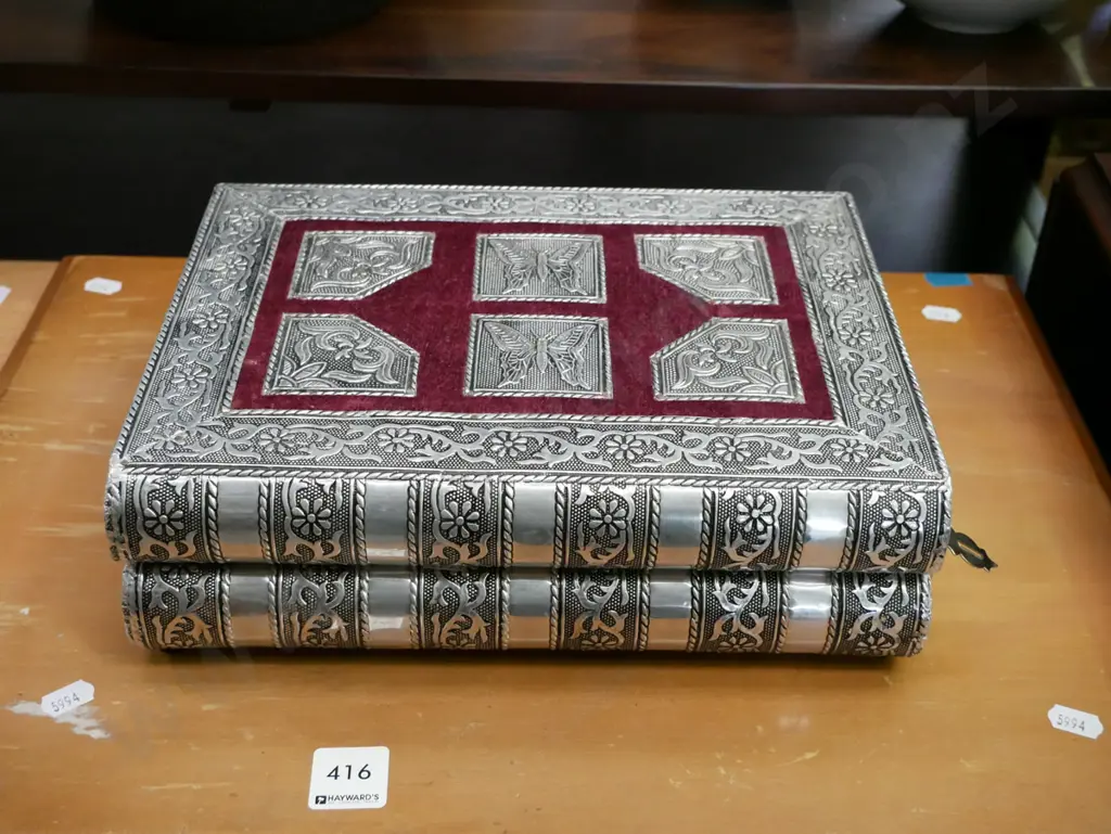pressed metal book themed jewellery box Image 1++