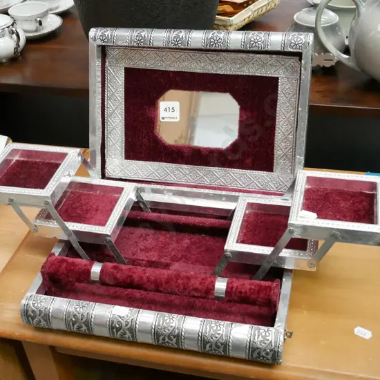 pressed metal book themed jewellery box