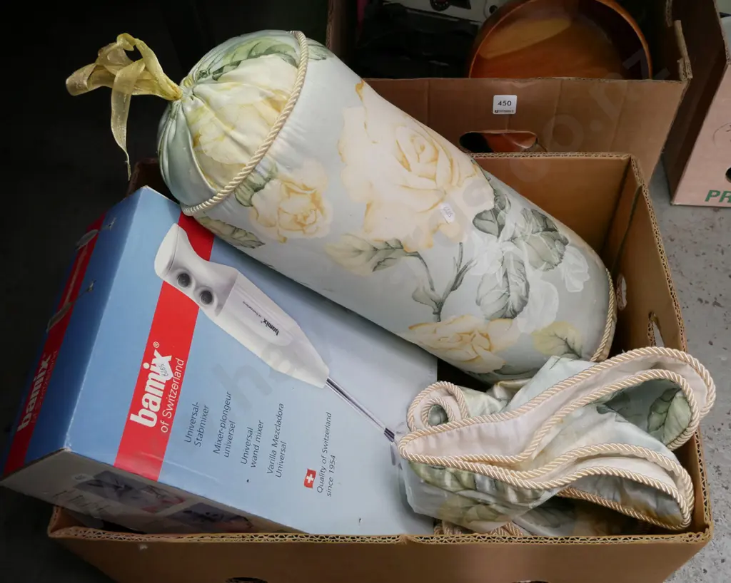 box; yellow rose bolster and cushions, Barmix stick blender Image 1++